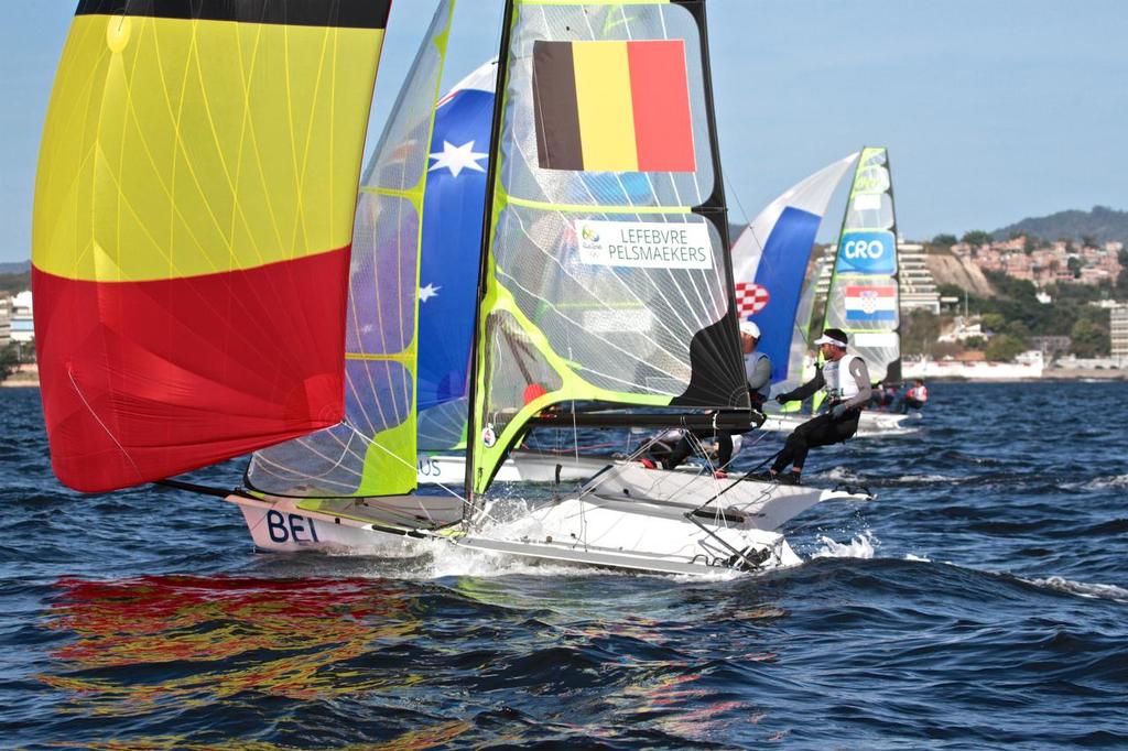 Day 6 - 49erFX August 13, 2016. Tight finishes were a feature of the days's racing in the 49er © Richard Gladwell www.photosport.co.nz